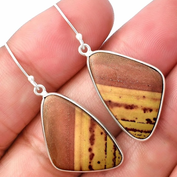 Australian imperial Jasper Sterling silver earrings - Picture 2 of 6